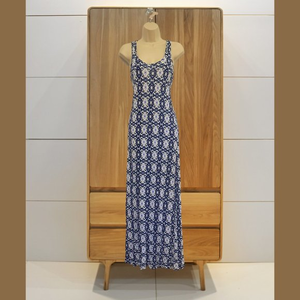 Ella Moss Blue and White‎ Halter Maxi Dress (Medium)